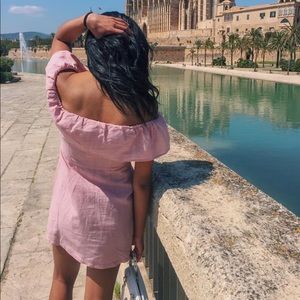 Pink Topshop Dress Off-the-shoulder